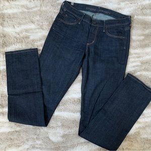 citizens of humanity tall skinny blue jeans rigid denim size 28 dark wash COH